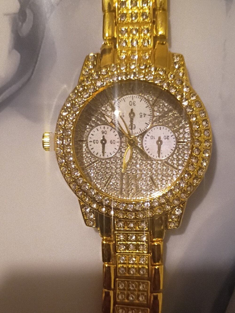 Gold Crystal Accent Women's Fashion Watch